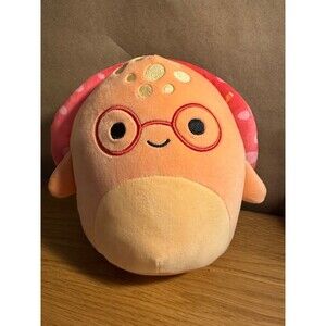 Squishmallow 8 inch Caine the Orange Turtle Wearing Glasses Plush